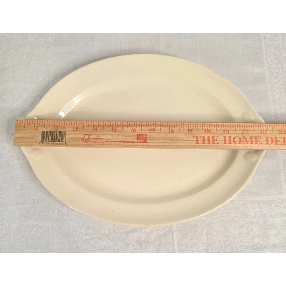 Vintage Taylor Smith Taylor USA Cream Oval Serving Platter 13 inch 1939 TST